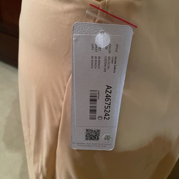 Gold colored Azazie gown, New - Picture 6 of 6
